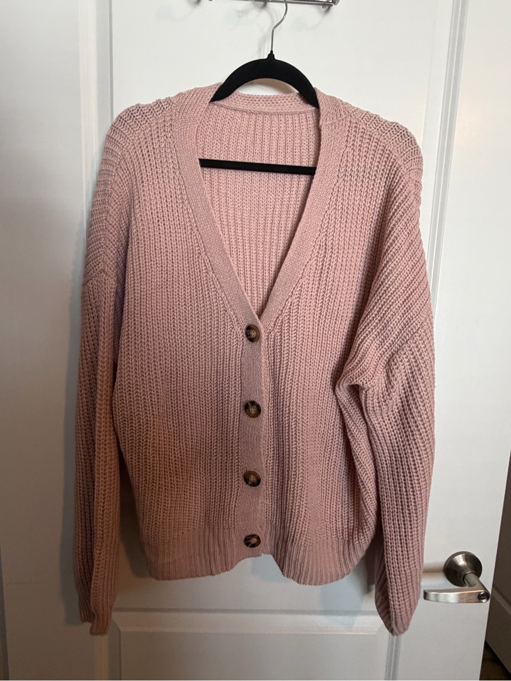 SHEIN Chunky Knit Women’s Cardigan Mauve Fall Size 2XL - EUC
